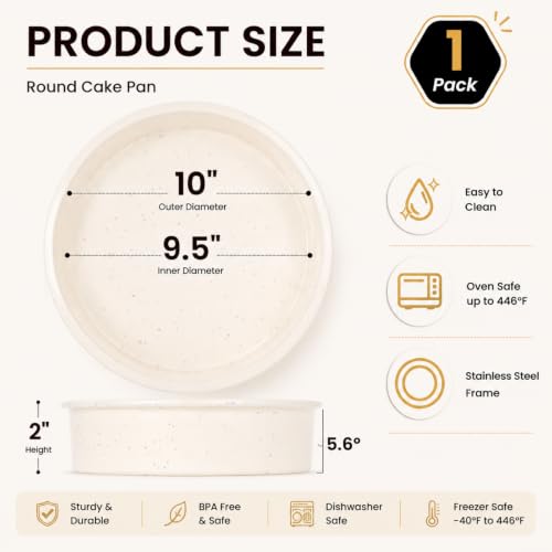 10 Inch Round Cake Pan with Stainless Steel Frame