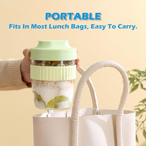 Breakfast to Go Cup with Lid and Folding Spoon for Oats Yogurt Fruit 20oz