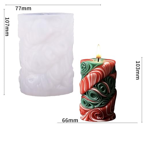Flower Succulent Leaves Cylinder Molds Silicone Wave Spiral Candle Mold