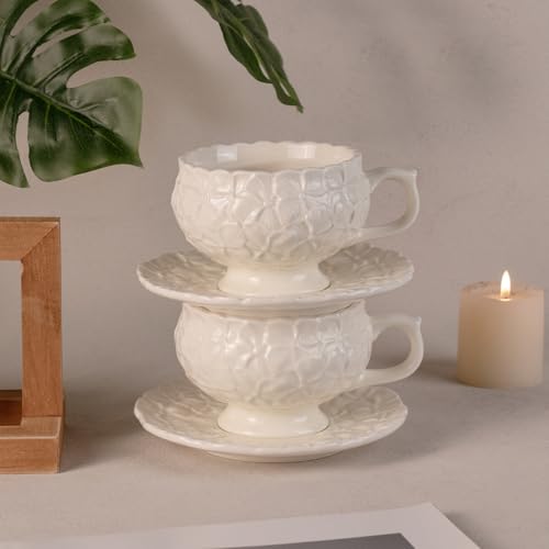 Tea Cups and Saucers Set of 2 (2 Count)