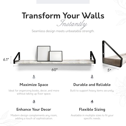 Shelving Wall Mounted Real Solid Wood Rustic Bracket Ledge