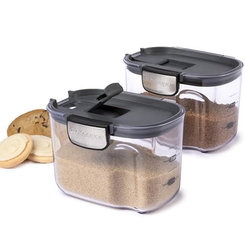 International ProKeeper+ Clear Plastic Airtight Food Baker's Kitchen Storage Organization Container Canister Set with Magnetic Accessories (2 Count)