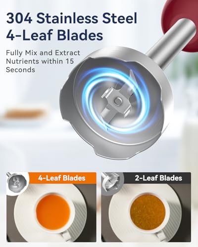 Immersion Blender Handheld 1000W 5 in 1 Corded Stick Hand Blender Kitchen with 12 Speed (5 Count)