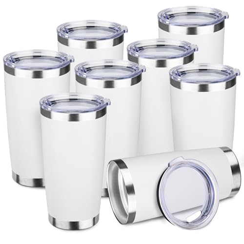 8 Pack 20oz Stainless Steel Travel Coffee Tumbler