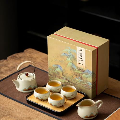 7 Piece Ruyao Ceramic Chinese GongfuTea Set