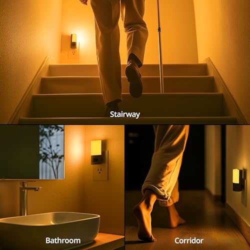 Plug in LED Amber Night Light with Motion Sensor (2 Count)