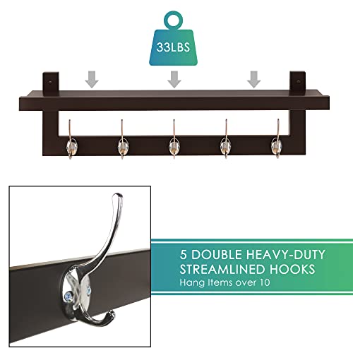 Coat Hooks with Shelf Wall
