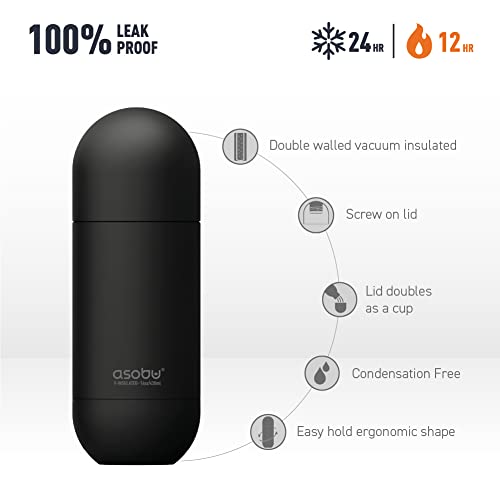 Orb Stainless Steel Double Wall Insulated Travel Water Bottle 14 Ounce