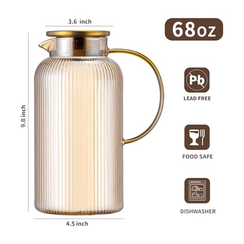 Glass Pitcher with Lid