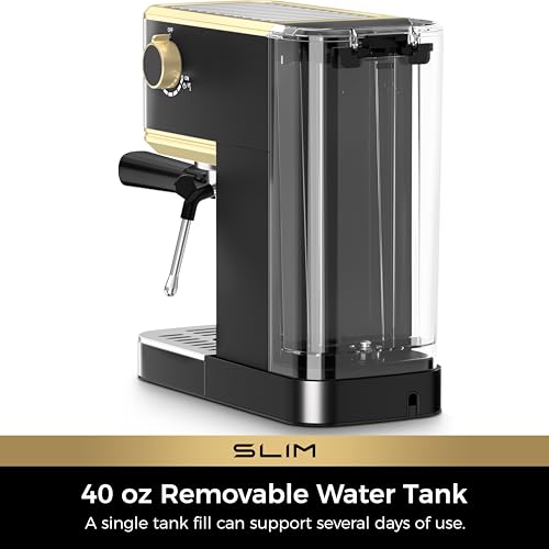 Slim Espresso Machine with Milk Frother for Home Latte
