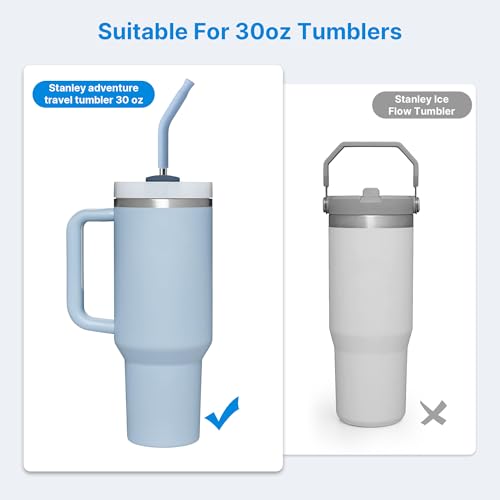 Metal Straw with Silicone Tip for 30oz Stanley Cup