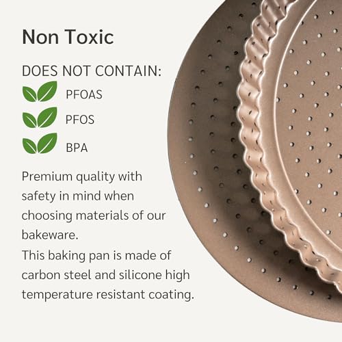 9 inch Tart Pan with Removable Bottom Nonstick