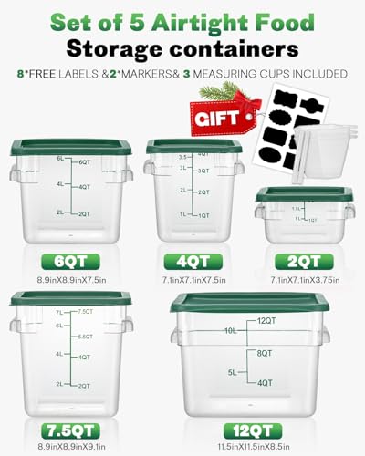 2QT&4QT NSF Food Storage Containers with Lids (4 Count)