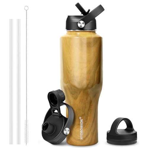 40 oz Insulated Water Bottle with Straw fit in Car Cup Holder