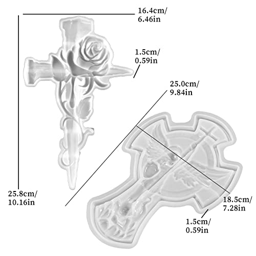 2PCS Large Cross Resin Molds