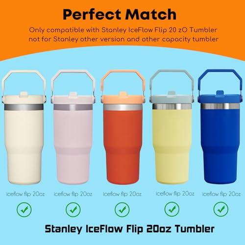 Stainless Steel Straws Compatible with Stanley Iceflow 20oz Flip Tumbler (6 Count)
