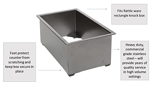 Stainless Steel Espresso Knock Box Holder 9.25x5.5x4" for Cafe