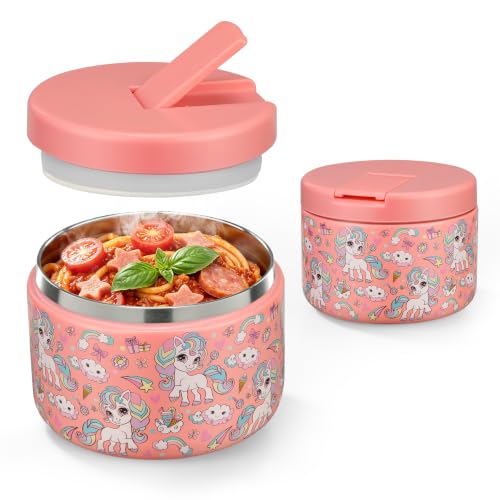12oz Insulated Vacuum Food Jar with Buckle Lid Wide Mouth Soup Thermo for Hot Food Kids Leakproof Stainless Steel Lunch Container