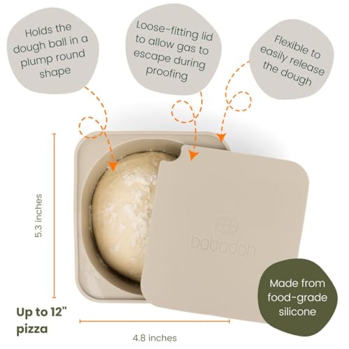 Pizza Dough Proofing Silicone Containers with Lids (6 Count)
