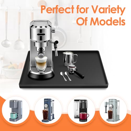 Silicone Coffee Maker Mat with Lip for Countertops