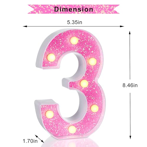 Pink Light up Letters (3 Count)