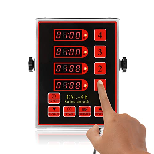 4 Channel Kitchen Timer for Restaurant Digital Cooking Timer
