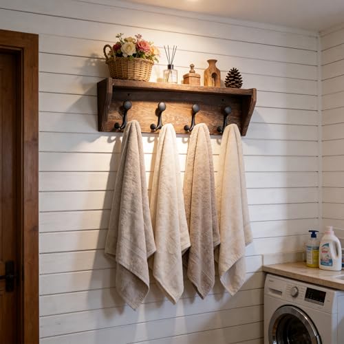 Wall Shelf with Hooks