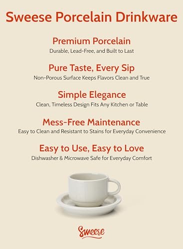 Porcelain Espresso Cups Set (2.5 Count)
