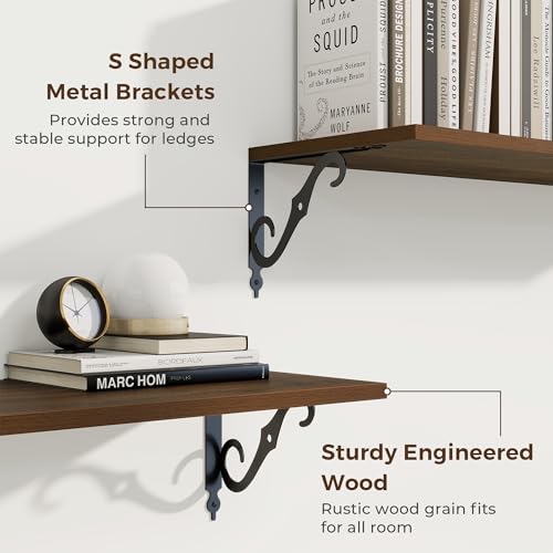 12 Inch Deep Floating Shelves for Wall (2 Count)