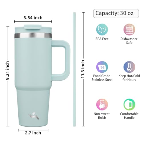 30 oz Insulated Tumbler Water Bottle with Handle