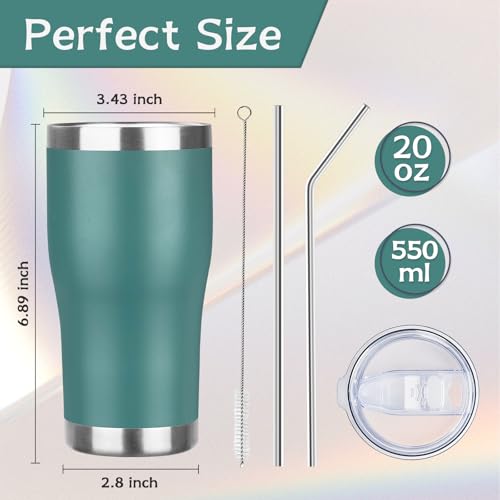 20oz Insulated Tumbler with Lid Straw Travel Coffee Mug Cup