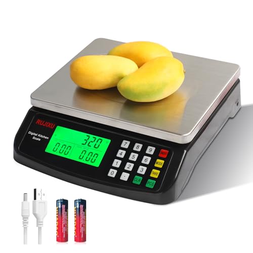 Large Digital Kitchen Scale Black 30kg