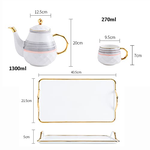 8 Piece Tea Sets for Adults with Teapot Porcelain Tea Sets Ceramic Coffee Tea Gift Sets