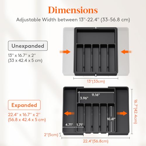 Extra Large Silverware Drawer Organizer