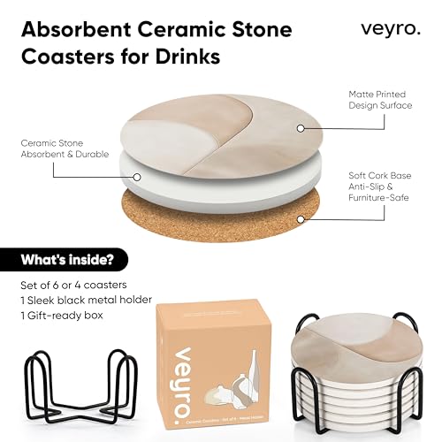 Ceramic Coasters Set of 6 (6 Count)