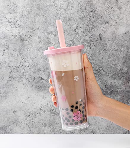 Reusable Plastic Boba Cup With Lids And Straws