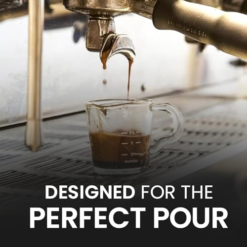 3 Oz Double Spouted Glass Espresso Shot Pitcher with Graduated Ml & Oz Markings Commercial (6 Count)