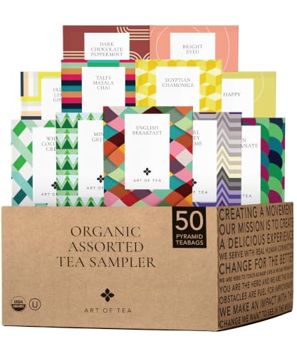 Assorted Tea Bags Sampler Caffeinated and Non (50 Count)