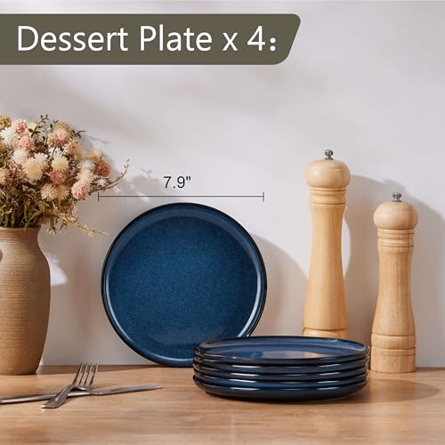 4 Piece Stoneware Small Dinner Plates Set