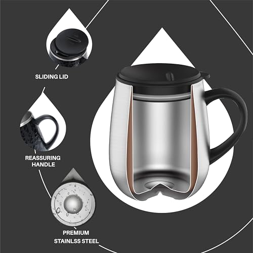16 oz Insulated Coffee Mug with Lid and Handle