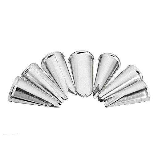 Leaf Piping Bags and Tips Set 7 Pieces Piping Tips Set Cake Decorating Tips Icing Piping Nozzles Set Cupcake Decorating Kit Cupcake Pastry Tool Stainless Steel (7 Count)