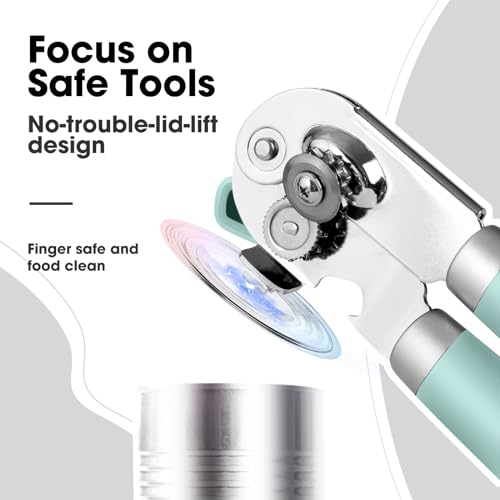 Heavy Duty Hand Can Opener Manual with Magnet Lid Remover