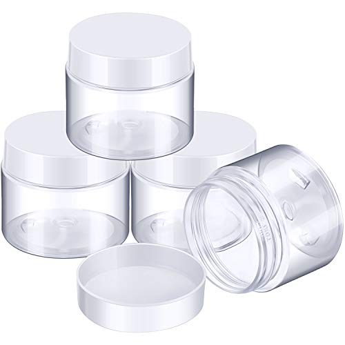 4 Pcs Plastic Jars Wide Mouth with Lids
