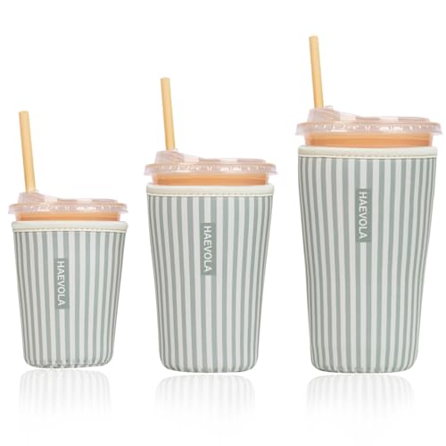 Reusable Insulated Neoprene Iced Coffee Cup Sleeve (3 Count)