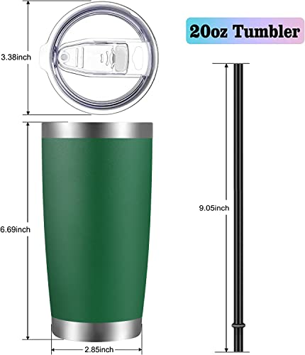 20oz Tumbler with Lid and Straw Stainless Steel Tumbler Cup Bulk Vacuum Insulated Double Wall Travel Coffee Mug Powder Coated Coffee Cup (12 Count)