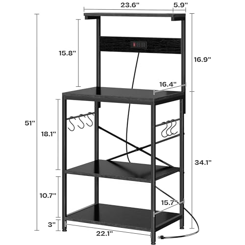 Kitchen Bakers Rack with Power Outlet