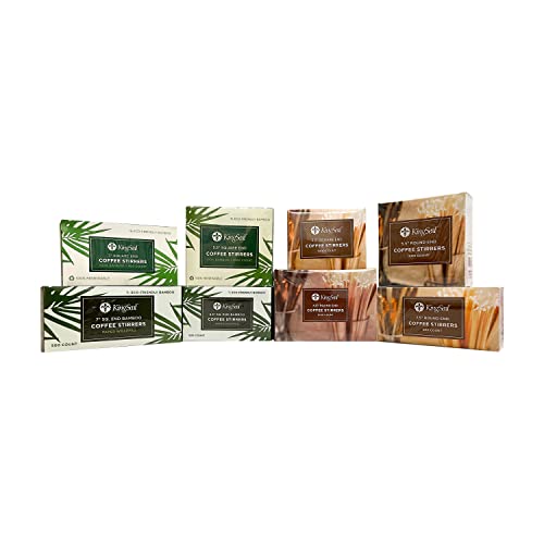 2000 Count KingSeal Natural Birch Wood Coffee Beverage Stirrers