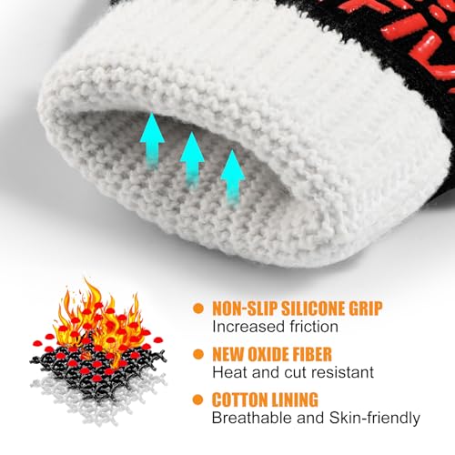 BBQ Gloves 1472°F Heat Resistant with Silicone Grip Oven Mitts (2 Count)