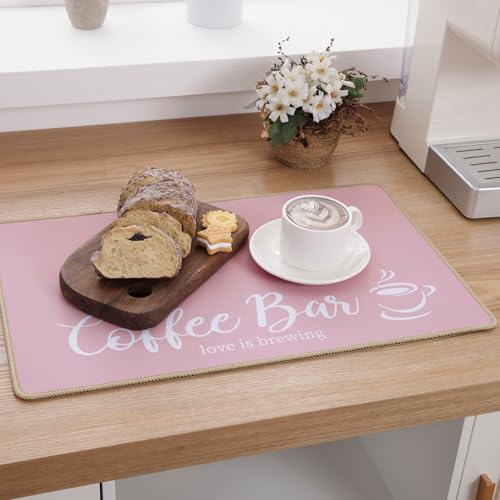 Coffee Mat 2 Pack 12x19 Inch Absorbent Non (2 Count)