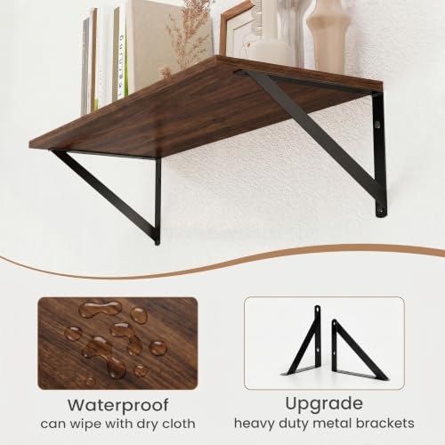 Black Deep Floating Shelves for Wall (2 Count)